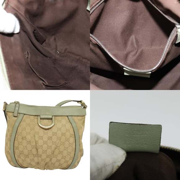 GUCCI GG Canvas Shoulder Bag Beige Gold - Picture 10 of 12